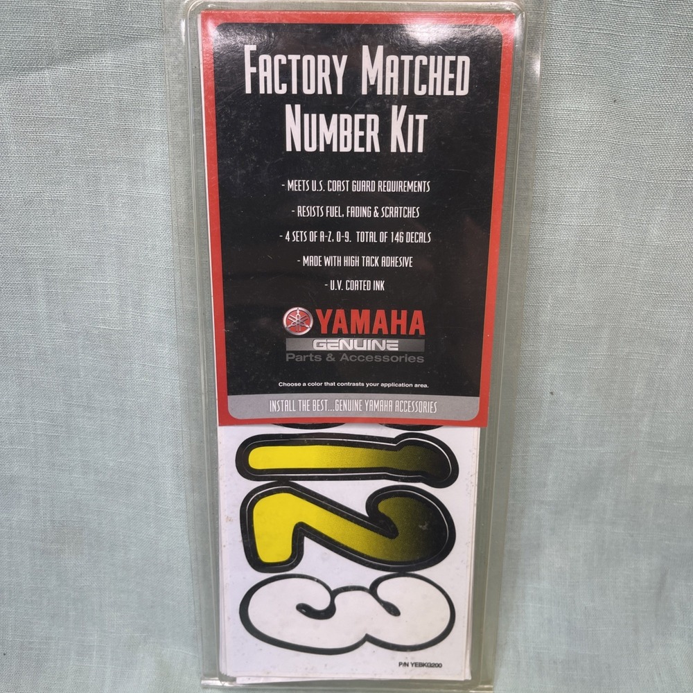 Yamaha Factory Matched Boat Registration Number Kit Yellow Black 2013 READ